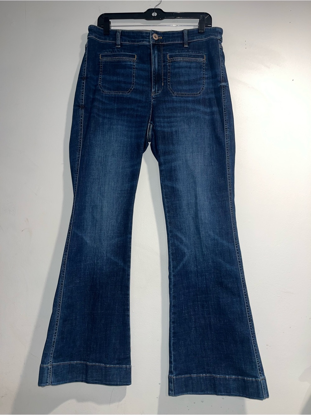 J JILL DENIM Patch pocket high rise flare jeans